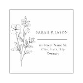 Minimalist Floral Wedding Rubber Stamp ラバースタンプ (インプリント)