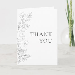 Minimalist Floral Wedding Thank You Card サンキューカード