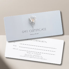 Minimalist Floral White Salon Gift Certificates