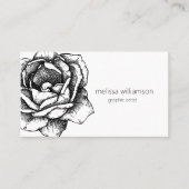 Minimalist Floral with QR Code  名刺 (正面)