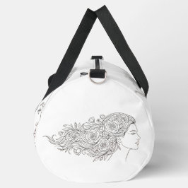 Minimalist Floral Woman Art Duffel Bag ダッフルバッグ