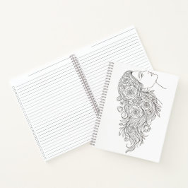 Minimalist Floral Woman Profile Notebook ノートブック