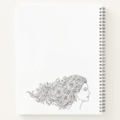 Minimalist Floral Woman Profile Notebook ノートブック (裏面)