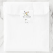 Minimalist Florist Flower Bouquet Label スクエアシール (バッグ)