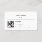 Minimalist Flower Line Art Business Name QRCode 名刺 (裏面)