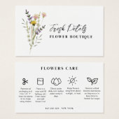 Minimalist Flowers Care Florist Card (正面&裏面)