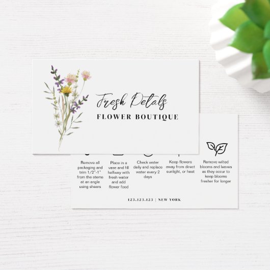 Minimalist Flowers Care Florist Card (デスク)
