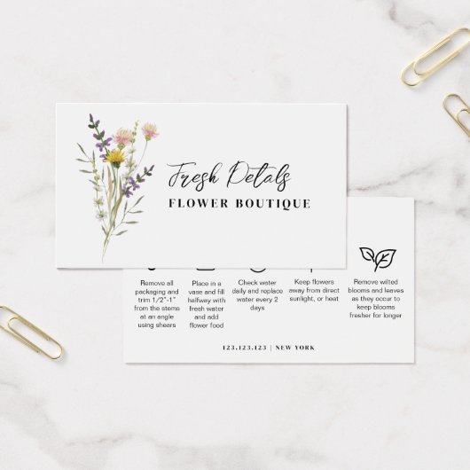 Minimalist Flowers Care Florist Card (オフィス)