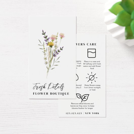 Minimalist Flowers Care Florist Card (デスク)