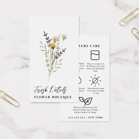 Minimalist Flowers Care Florist Card (オフィス)