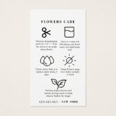 Minimalist Flowers Care Florist Card (裏面)