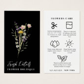Minimalist Flowers Care Florist Card (正面&裏面)