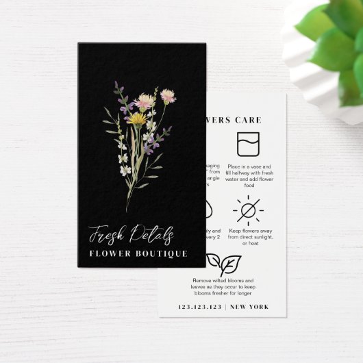 Minimalist Flowers Care Florist Card (デスク)