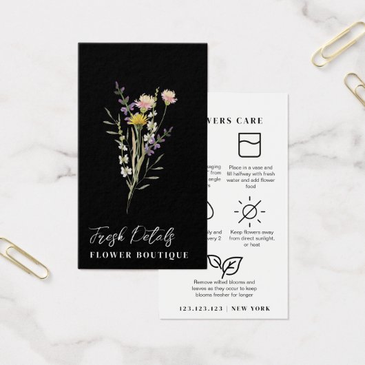 Minimalist Flowers Care Florist Card (オフィス)