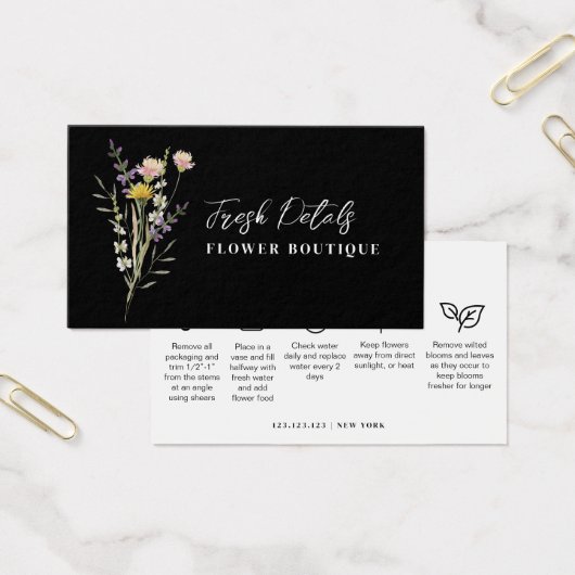 Minimalist Flowers Care Florist Card (オフィス)