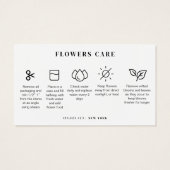 Minimalist Flowers Care Florist Card (裏面)