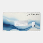 Minimalist Fluid Motion Blue Gradient デスクマット (キーボード&マウス)