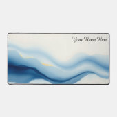 Minimalist Fluid Motion Blue Gradient デスクマット (正面)