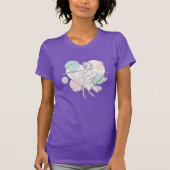 Minimalist Flute Player Pastel Heart Sketch Tシャツ (正面)