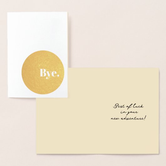 Minimalist Foil Goodbye Card for Coworker 箔カード (ディスプレー)