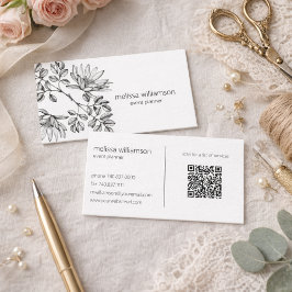 Minimalist Foliage QR Code  名刺