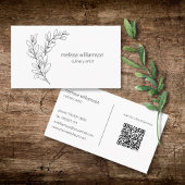 Minimalist Foliage with QR Code  名刺