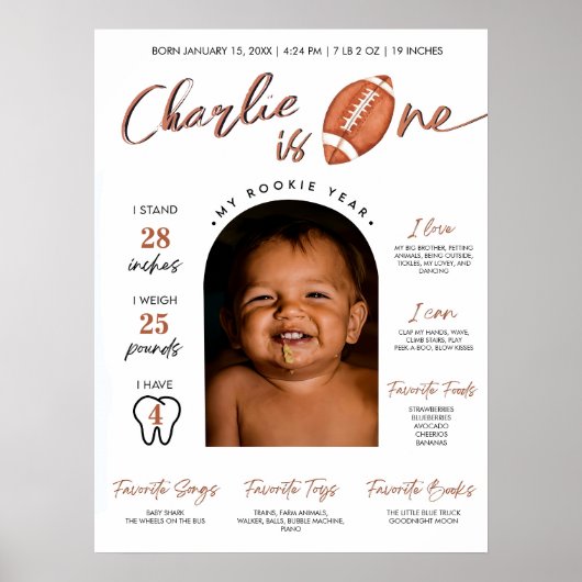 Minimalist Football Rookie of the Year First Year ポスター (正面)