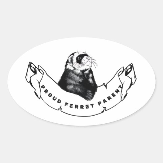 Minimalist  for ferret enthusiasts. 楕円形シール (正面)