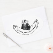 Minimalist  for ferret enthusiasts. 楕円形シール (封筒)