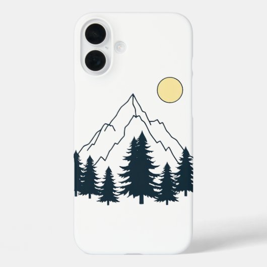 Minimalist Forest and Mountain Phone Case Case-Mate iPhoneケース (裏面)