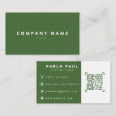 Minimalist Forest Green Professional Business Card 名刺 (正面/裏面)