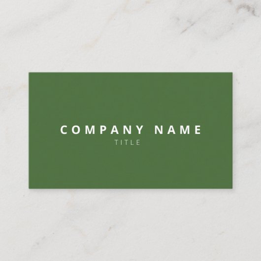 Minimalist Forest Green Professional Business Card 名刺 (正面)