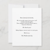 Minimalist Formal Welcoming Baby Announcement card (裏面)