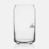 Minimalist Fort Worth Skyline Line Art ガラス缶 (左)