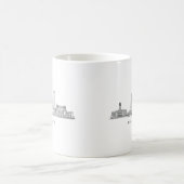 Minimalist Fort Worth Skyline Line Art コーヒーマグカップ (中央)