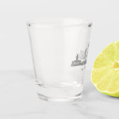 Minimalist Fort Worth Skyline Line Art ショットグラス (左)