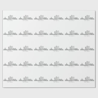 Minimalist Fort Worth Skyline Line Art ラッピングペーパー