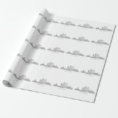 Minimalist Fort Worth Skyline Line Art ラッピングペーパー (アンロールド)