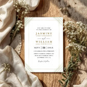 Minimalist Frame Line Elegant QR Code Wedding 招待状