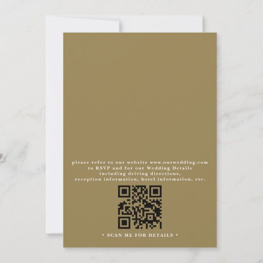 Minimalist Frame Line Elegant QR Code Wedding 招待状 (裏面)