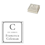 Minimalist Frame Modern Monogram Ex Libris Book ラバースタンプ (押印)