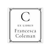 Minimalist Frame Modern Monogram Ex Libris Book ラバースタンプ (インプリント)