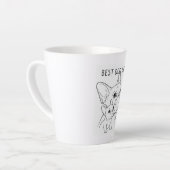Minimalist French Bulldog "Best Dog Dad" Line Art  カフェラテマグ (左アングル)