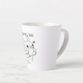 Minimalist French Bulldog "Best Dog Dad" Line Art  カフェラテマグ (右アングル)