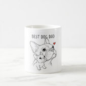 Minimalist French Bulldog "Best Dog Dad" Line Art  コーヒーマグカップ (中央)
