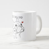 Minimalist French Bulldog "Best Dog Dad" Line Art ジャンボコーヒーマグカップ (正面右)