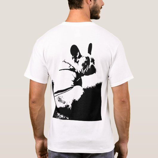 Minimalist French Bulldog Silhouette – Bold Black  Tシャツ (裏面)