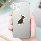 Minimalist French Bulldog Silhouette Dog Lover Des シール (スマートフォン)