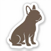 Minimalist French Bulldog Silhouette Dog Lover Des シール (正面)