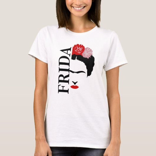Minimalist Frida Kahlo Inspired Portrait Tシャツ (正面)